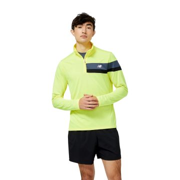 Camiseta New Balance Accelerate HalfZip Amarillo Para Hombre