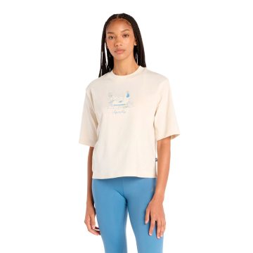 Camisa Deportiva New Balance Originales Graphics Beige Mujer