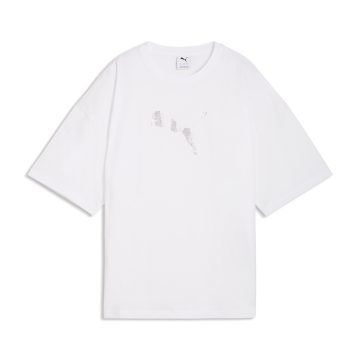 Camisa Deportiva Puma Original Ess Graphics Leo Blanco Mujer