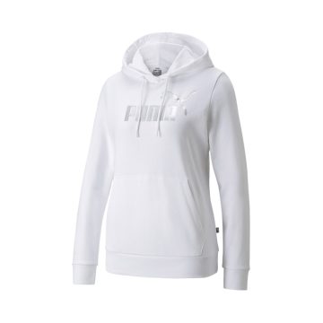 Busos Con Capucha Puma Original Ess + Metallic Blancos Mujer