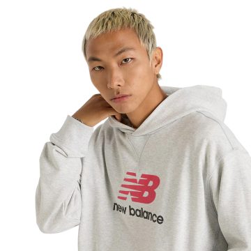 Alternative view of Hoodie New Balance Originales French Terry Gris Para Hombres