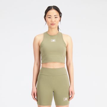 Top Marca New Balance Essentials Bra Original Verde Mujer