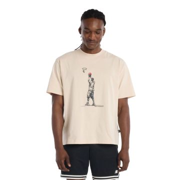 Camisa Deportiva New Balance Original Hoop Beige Para Hombre