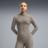 Hoodie Puma Originales Cloudspun Zip Ls Café Mujer