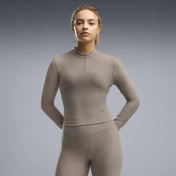 Hoodie Puma Originales Cloudspun Zip Ls Café Mujer