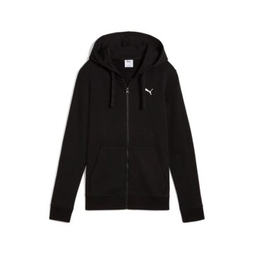 Hoodie Puma Original Ess Puma Logo Full-Zip Negro Para Mujer