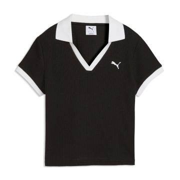 Camisa Tipo Polo Puma Original Wardrobe Ess Negro Para Mujer