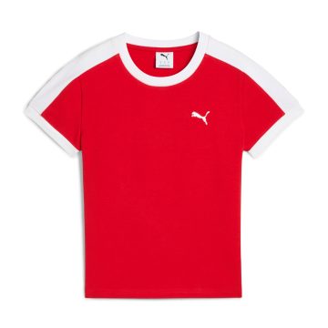 Camisa Deportiva Puma Original T7 Slim Tee W Rojo Para Mujer