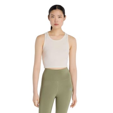 Camisa Deportiva New Balance Originals Micro-Rib Beige Mujer