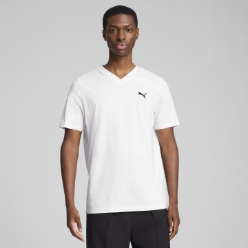 Tshirt Puma Original Ess No 1 Logo V-Neck Blanco Para Hombre