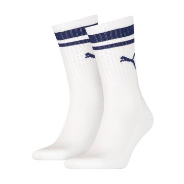 Medias Deportivas Puma Crew Heritage Stripe 2P Blanco Unisex