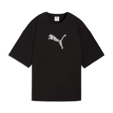 Camisa Deportiva Puma Originals Ess Graphics Leo Negro Mujer