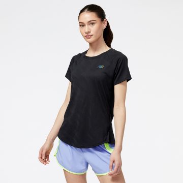 Camiseta New Balance Originales Q Speed Jacquard Negro Mujer