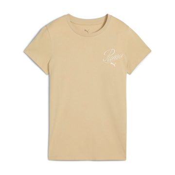 Camisa Deportiva Puma Original Ess Script W Beige Para Mujer