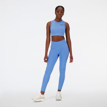 Top New Balance Original Shape Shield Crop Bra Azul Mujer