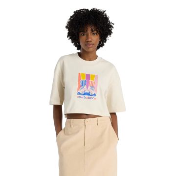 Camisa Deportiva New Balance Originals Athletics Beige Mujer