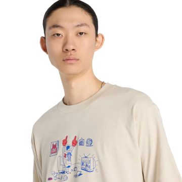 Alternative view of Camisa Deportiva New Balance Originals Graphics Beige Hombre