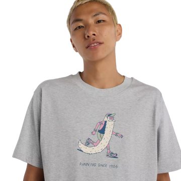 Alternative view of Camisa Deportiva New Balance Originales Graphics Gris Hombre