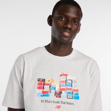 Alternative view of Camisa Deportiva New Balance Original Boxes Gris Para Hombre