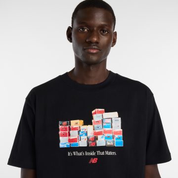 Alternative view of Camisa Deportiva NewBalance Original GraphBoxes Negro Hombre