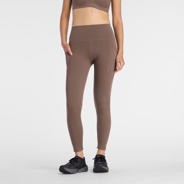 Leggings New Balance Originales Sleek Pocket Café Para Mujer