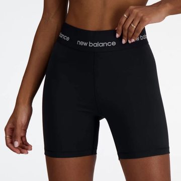 Pantaloneta Marca New Balance Original Tiro Alto Negro Mujer
