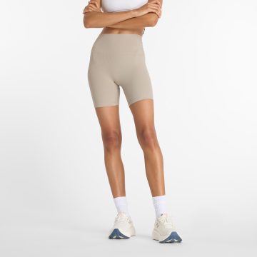 Pantaloneta New Balance Originales High Rise 6'' Beige Mujer