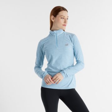 Buso New Balance Essentials Space Dye Quarter Zip Azul Mujer