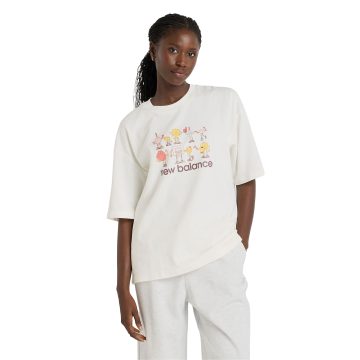 Camisa Deportiva New Balance Originales Graphic Blanco Mujer