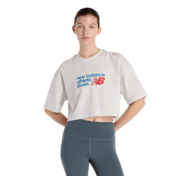 Camisa Deportiva New Balance Original PremiumLogo Gris Mujer