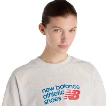 Alternative view of Camisa Deportiva New Balance Original PremiumLogo Gris Mujer