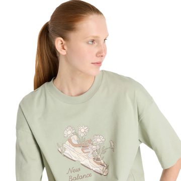 Camisa Deportiva New Balance Original FlowerShoe Verde Mujer